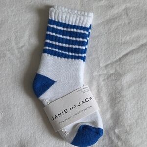 Janie and Jack Blue and White Striped Socks